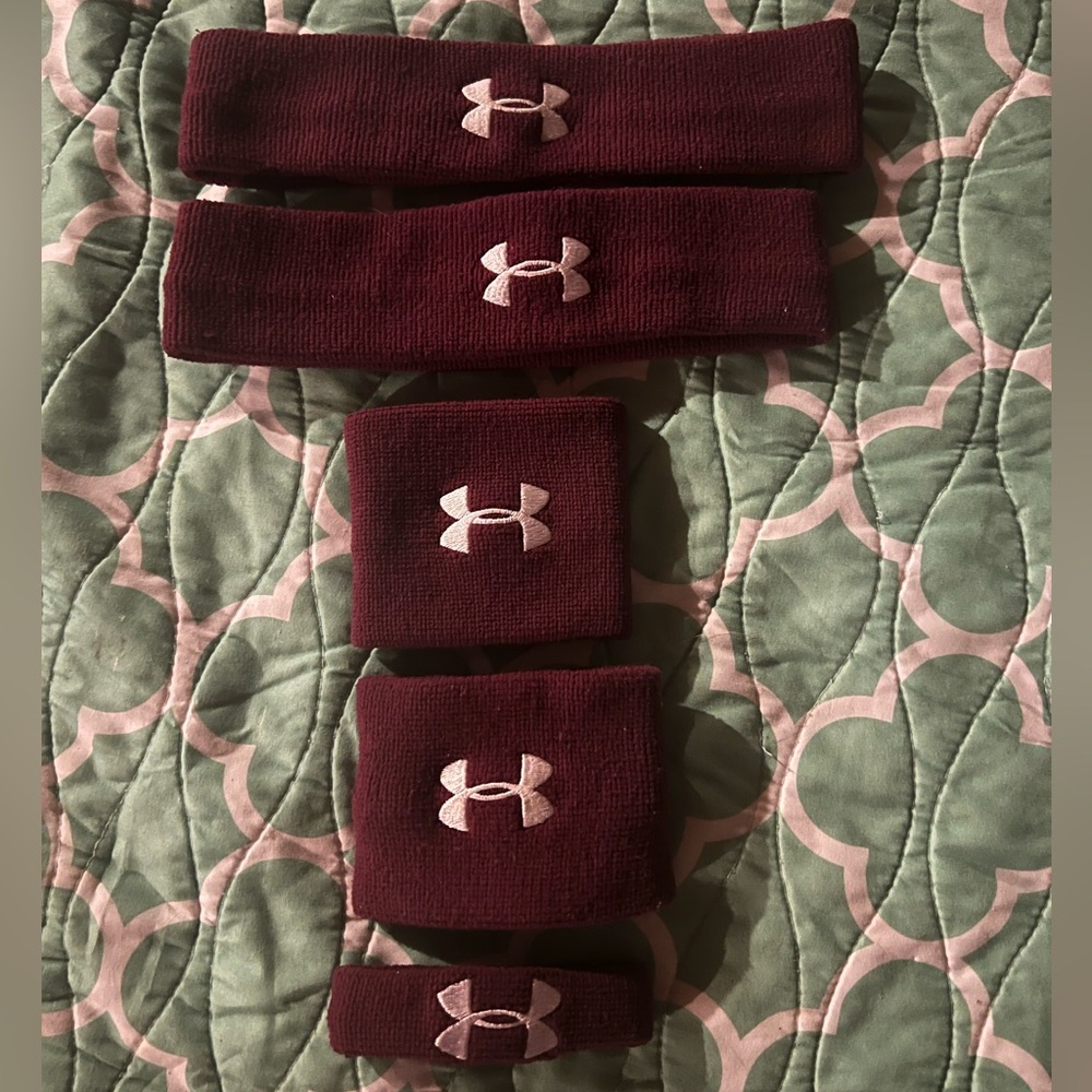 Under Armour Maroon Athletic Accessories Set